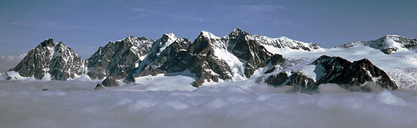 Zentrale Bernina-Alpen von Süden